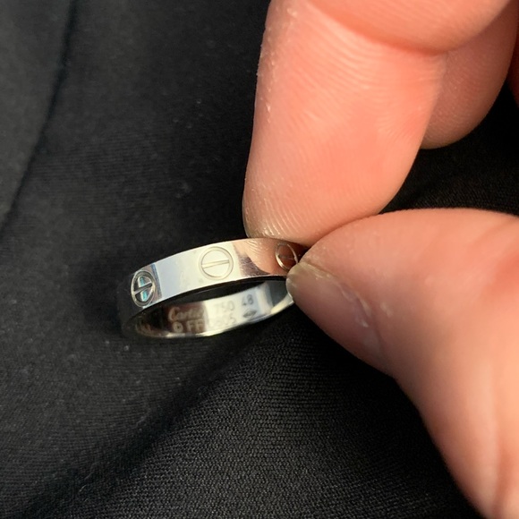 White gold Cartier Love band ring size 4